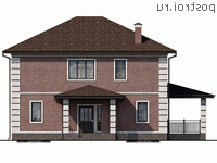 Y-188-1P проект двухэтажного дома из пеноблоков размером 15 на 12 - вид спереди Y-188-1P проект двухэтажного дома из пеноблоков размером 15 на 12 - вид спереди