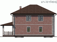 Y-188-1P проект двухэтажного дома из пеноблоков размером 15 на 12 - вид сзади Y-188-1P проект двухэтажного дома из пеноблоков размером 15 на 12 - вид сзади