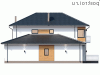 Y-204-1P проект двухэтажного дома из пенобетона размером 11 на 17 - вид слева Y-204-1P проект двухэтажного дома из пенобетона размером 11 на 17 - вид слева