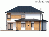 Y-204-1P проект двухэтажного дома из пенобетона размером 11 на 17 - вид справа Y-204-1P проект двухэтажного дома из пенобетона размером 11 на 17 - вид справа