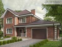 Y-214-1P проект двухэтажного дома из пенобетона с гаражом размером 16 на 12