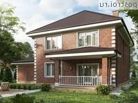 Y-214-1P проект двухэтажного дома из пенобетона с гаражом размером 16 на 12