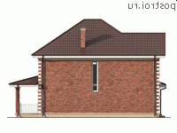Y-214-1P проект двухэтажного дома из пенобетона с гаражом размером 16 на 12 - вид справа