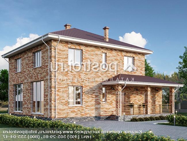 Y-218-1P проект двухэтажного дома из пенобетона размером 17 на 14