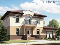 Y-220-1P проект двухэтажного дома из пенобетона с гаражом размером 16 на 11