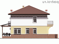 Y-220-1P проект двухэтажного дома из пенобетона с гаражом размером 16 на 11 - вид справа Y-220-1P проект двухэтажного дома из пенобетона с гаражом размером 16 на 11 - вид справа