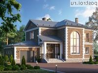 Y-221-1P проект двухэтажного дома из пенобетона с гаражом размером 19 на 11