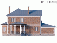 Y-221-1P проект двухэтажного дома из пенобетона с гаражом размером 19 на 11 - вид сзади Y-221-1P проект двухэтажного дома из пенобетона с гаражом размером 19 на 11 - вид сзади