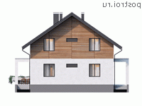 Y-224-1P проект двухэтажного коттеджа из газобетона размером 15 на 15 - вид справа