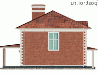 Y-229-1P проект двухэтажного коттеджа из газобетона размером 13 на 12 - вид справа