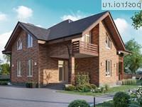 Y-230-1P проект двухэтажного коттеджа из газобетона размером 13 на 13