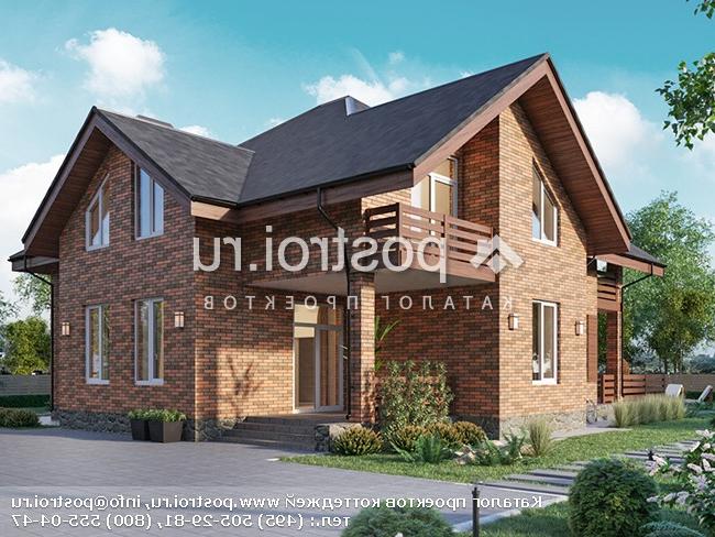 Y-230-1P проект двухэтажного коттеджа из газобетона размером 13 на 13