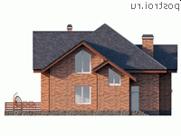 Y-230-1P проект двухэтажного коттеджа из газобетона размером 13 на 13 - вид сзади