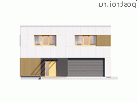 Y-233-1P проект двухэтажного дома из газобетона с гаражом размером 12 на 12 - вид спереди Y-233-1P проект двухэтажного дома из газобетона с гаражом размером 12 на 12 - вид спереди