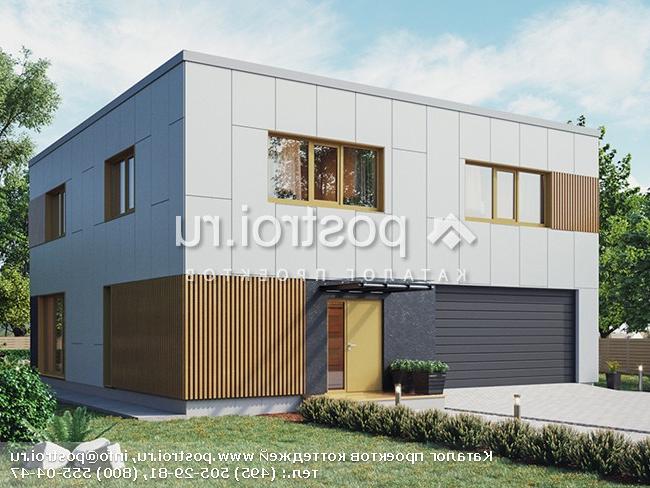 Y-233-1P проект двухэтажного дома из газобетона с гаражом размером 12 на 12 Y-233-1P проект двухэтажного дома из газобетона с гаражом размером 12 на 12