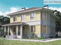 Y-252-1P проект двухэтажного коттеджа из пеноблоков размером 14 на 18