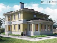 Y-252-1P проект двухэтажного коттеджа из пеноблоков размером 14 на 18
