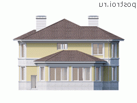 Y-252-1P проект двухэтажного коттеджа из пеноблоков размером 14 на 18 - вид сзади Y-252-1P проект двухэтажного коттеджа из пеноблоков размером 14 на 18 - вид сзади