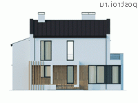 Y-271-1P проект двухэтажного дома из пеноблоков размером 18 на 15 - вид спереди
