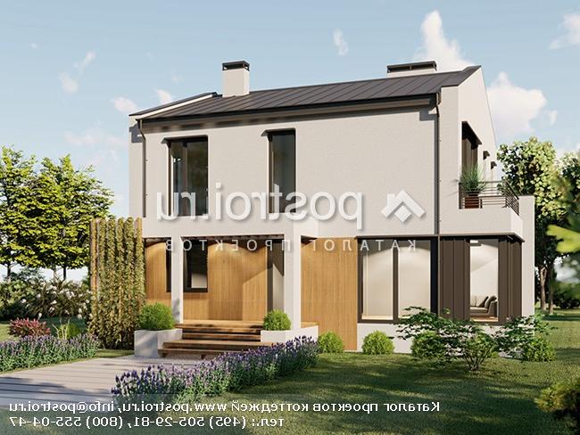 Y-271-1P проект двухэтажного дома из пеноблоков размером 18 на 15