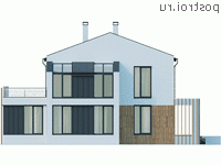 Y-271-1P проект двухэтажного дома из пеноблоков размером 18 на 15 - вид справа