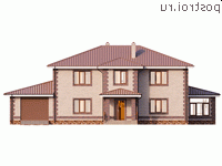 Y-273-1P проект двухэтажного дома из пеноблоков с гаражом размером 22 на 20 - вид спереди