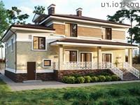 Y-292-1P проект двухэтажного дома из пеноблоков с гаражом размером 17 на 16