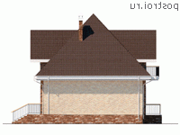 Y-303-1P проект двухэтажного коттеджа из пенобетона с цоколем размером 13 на 10 - вид слева Y-303-1P проект двухэтажного коттеджа из пенобетона с цоколем размером 13 на 10 - вид слева