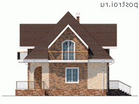 Y-303-1P проект двухэтажного коттеджа из пенобетона с цоколем размером 13 на 10 - вид справа Y-303-1P проект двухэтажного коттеджа из пенобетона с цоколем размером 13 на 10 - вид справа