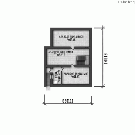 Y-350-1P проект двухэтажного дома из пенобетона с цоколем размером 16 на 25 - цоколь Y-350-1P проект двухэтажного дома из пенобетона с цоколем размером 16 на 25 - цоколь