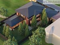 Y-350-1P проект двухэтажного дома из пенобетона с цоколем размером 16 на 25