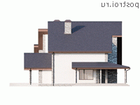 Y-361-1P проект двухэтажного дома из газобетона с мансардой и гаражом размером 22 на 17 - вид слева Y-361-1P проект двухэтажного дома из газобетона с мансардой и гаражом размером 22 на 17 - вид слева