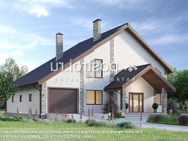 Y-361-1P проект двухэтажного дома из газобетона с мансардой и гаражом размером 22 на 17 Y-361-1P проект двухэтажного дома из газобетона с мансардой и гаражом размером 22 на 17