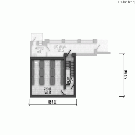 Y-571-1K проект двухэтажного дома из кирпича с подвалом размером 26 на 19 - подвал