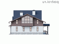 Y-571-1K проект двухэтажного дома из кирпича с подвалом размером 26 на 19 - вид справа