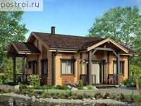 N-048-1S проект одноэтажного каркасного дома размером 8 на 7 