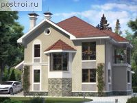 N-208-1P проект двухэтажного дома из пенобетона размером 13 на 11 