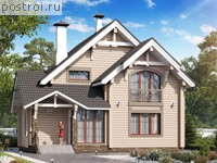 N-217-1D проект двухэтажного деревянного дома из бруса размером 13 на 14