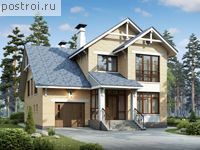 N-218-1K проект двухэтажного дома из кирпича с гаражом размером 13 на 11