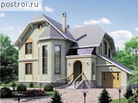 N-221-1P проект двухэтажного дома из пенобетона с гаражом размером 12 на 15