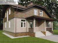 O-244-1K проект одноэтажного дома из кирпича с мансардой размером 13 на 13 