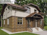 O-250-1K проект одноэтажного дома из кирпича с мансардой размером 13 на 10