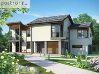 O-253-1K проект двухэтажного дома из кирпича с гаражом размером 12 на 21 