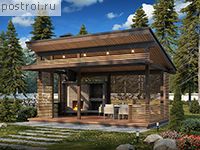 P-023-1D проект одноэтажной деревянной беседки размером 4 на 6 