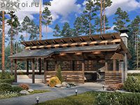 P-036-1D проект одноэтажной деревянной беседки размером 5 на 9 