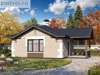 P-056-1P проект одноэтажной бани из пеноблока размером 6 на 9 