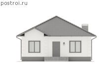 P-081-1P проект дома из пеноблока размером 9 на 13 - вид спереди