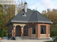 P-092-1P проект одноэтажной бани из пеноблока с мансардой размером 11 на 10 