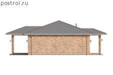 P-101-1P проект коттеджа из пенобетона размером 13 на 14 - вид слева