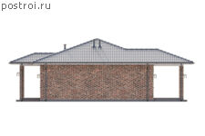 P-101-1P проект коттеджа из пенобетона размером 13 на 14 - вид справа